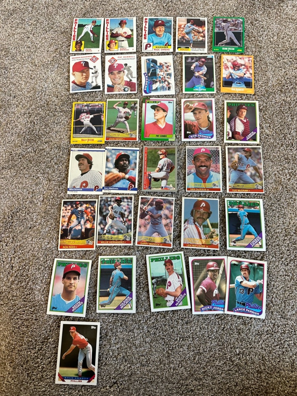 Vintage VTG Lot Of 31 Philadelphia Phillies Baseball Cards SET LOT